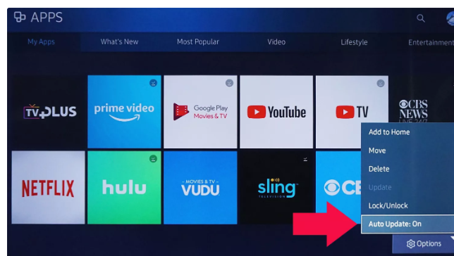 Update Hulu on Samsung Smart TV
