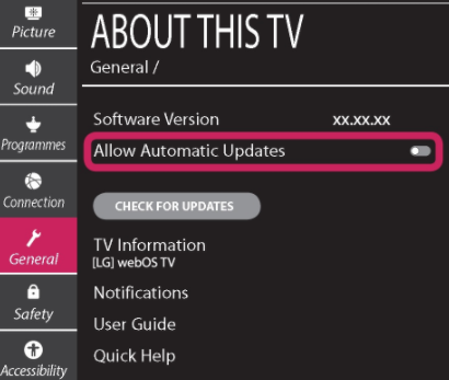 Update Apps on LG Smart TV