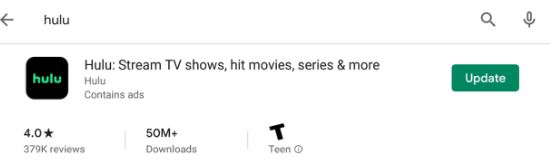 Update Hulu app