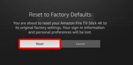 Reset Firestick