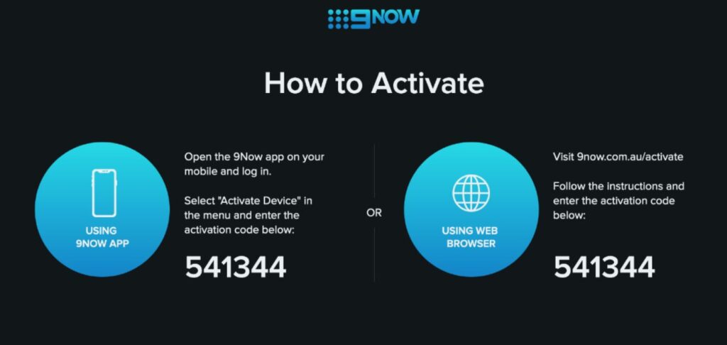Activation code on Now App